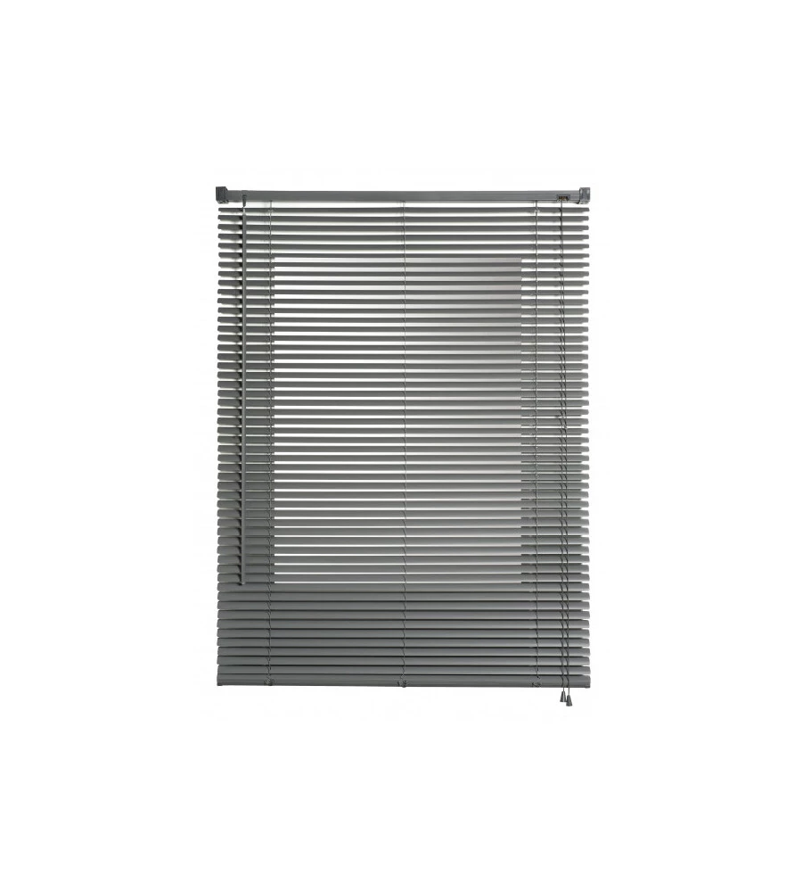 VENEZIANA IN VINILE GRIGIO CON LAMELLE DA 25 MM, 90X160 CM